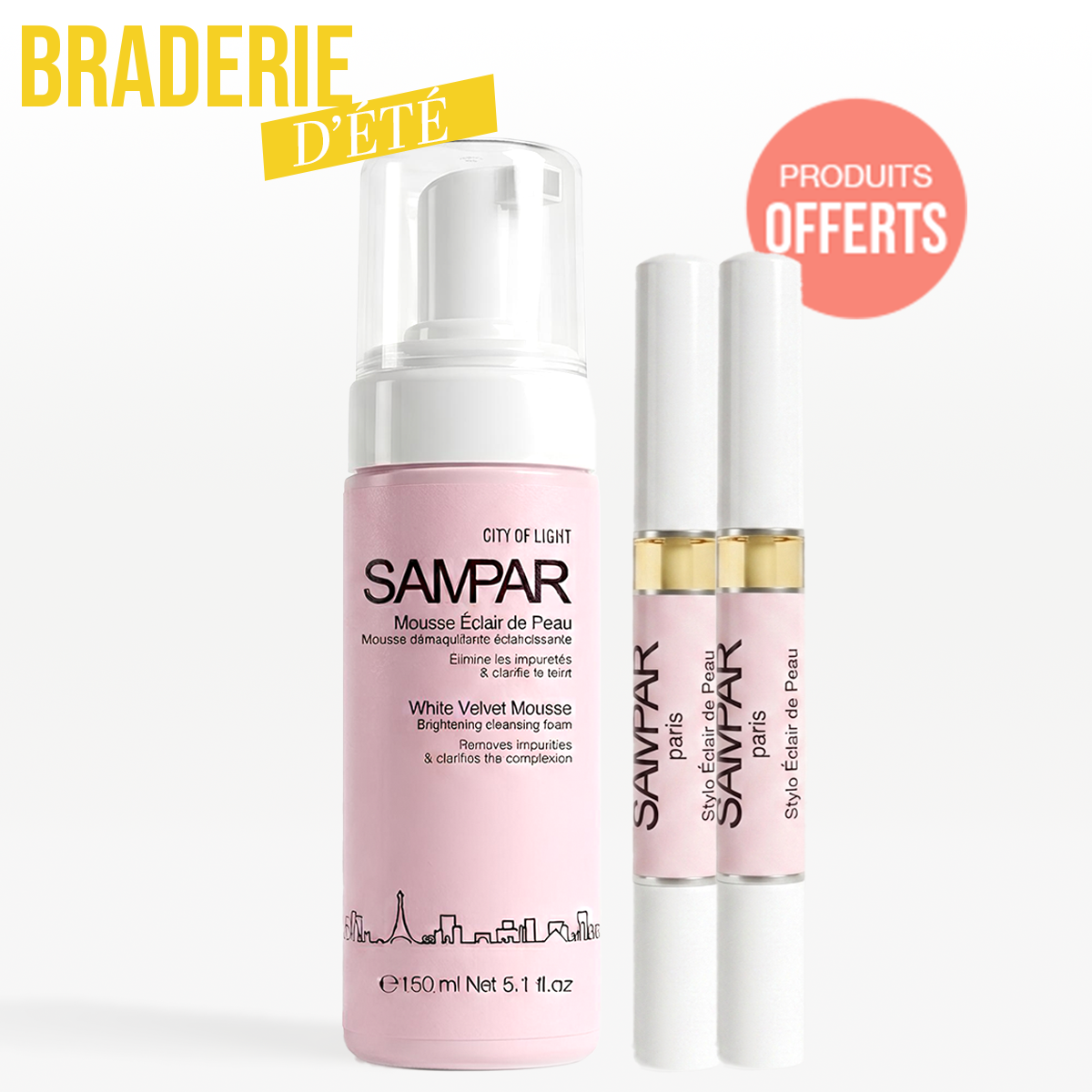 Mousse Éclair de Peau | 1 ACHETÉE = 2 Stylos Éclair de Peau OFFERTS 🎁